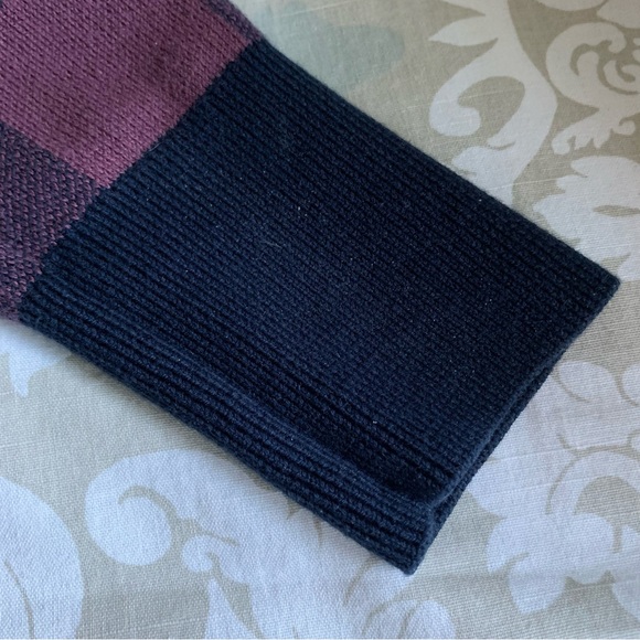 Ann Taylor Factory Crew Neck Sweater ~ Small ~ Blue/Violet Buffalo Plaid Check - Picture 5 of 15